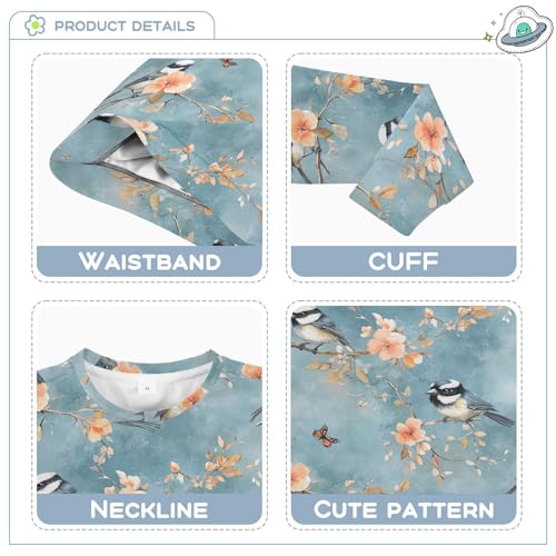 JUNZAN Aesthetic Black-capped Chickadee Birds Big Girls Pullover Hoodie Crewneck Sweatshirt With Hoodie Party 4T3