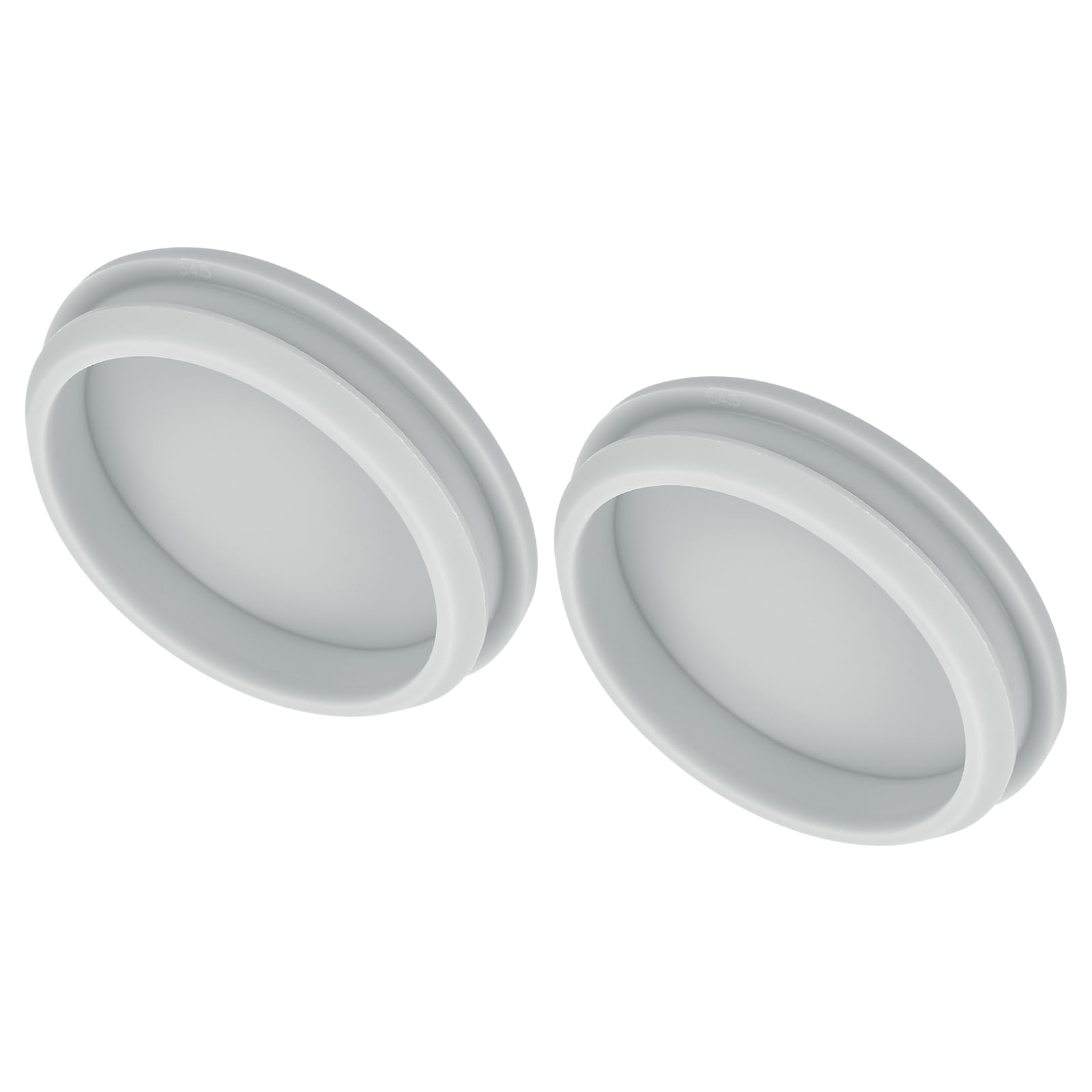 MECCANIXITY 2pcs Silicone Snap in Locking Hole Plugs,54.6mm/2.1 Inch Mounting Diameter Narrow Groove Width 5mm Panel Seal Cover Round for Kitchen Bulkheads Waterproof Sealing Plugs Grey