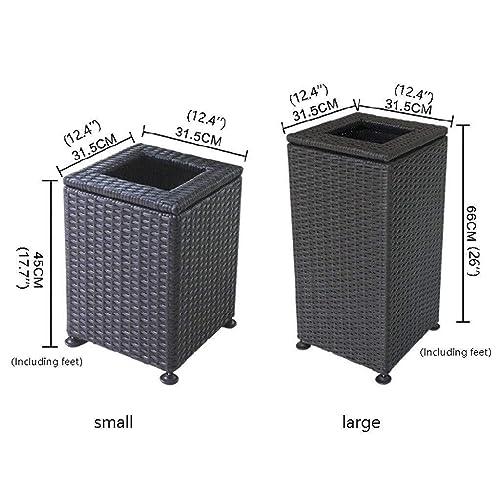 Cubo de basura para exteriores de ratán plástico y 30L 3