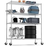 Raynesys NSF Heavy Duty Shelving Metal Shelves, 4 Tier Steel Wire Storage Rack, 60x24x72in...