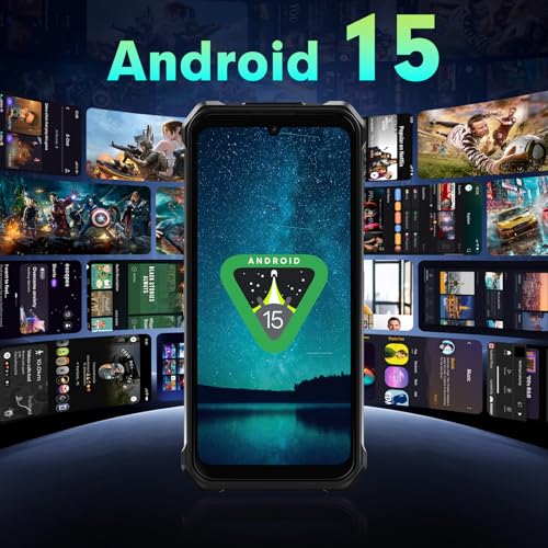 Image of FOSSIBOT F110L Android 15 Rugged Smartphone, 12GB+128GB /2TB Rugged Call Phone, 10000mAh Unlocked Phone 128dB Loud Volume 6.745 inch 50MP Camera Waterproof Smartphone 4G Dual SIM /Camping Light