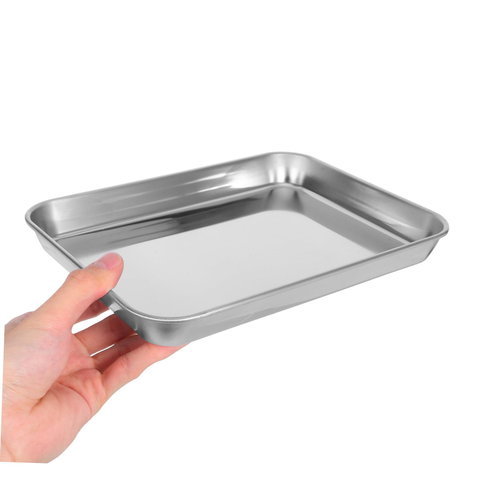 Toyvian Plaque de Cuisson Acier Inoxydable Moule Pâtisserie Réutilisable Antirouille Plateau de Cuisson Lisse et Résistant pour Gâteau Sushi et Barbecue Dimension