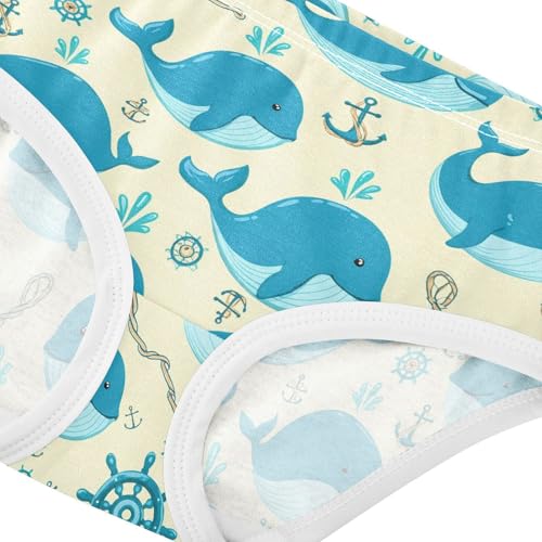 Cute Whale Ocean Yellow Toddler Girls's Underwear 2T 23022014
