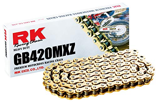 Image of RK Racing Chain GB420MXZ-102 Gold 102-Links Heavy Duty Chain with Connecting Link, Package may vary