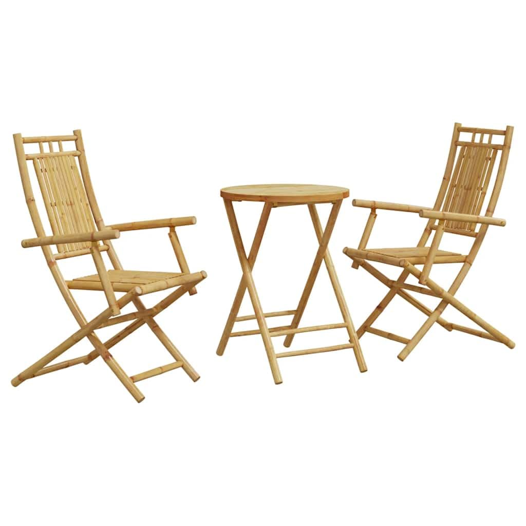 Ensemble de 3 pièces en bambou pour balcon