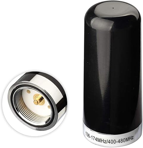 Bingfu Antena de radio móvil de radio móvil de doble banda VHF UHF 136-174MHz 400-470MHz Radio aficionado de bajo perfil Antena de montaje NMO para