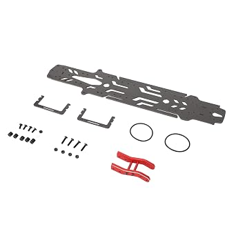 RC Car Chassis Plate Narrow Vertical High Traction Carbon Fiber Chassis MST RMX RRX Drift Car (Black)