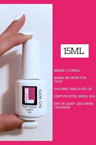 Miniatura 2 de LYUNAIL Professional Capa superior para manicura de gel, acabado brillante brillante, esmalte de uñas de gel, botella de gran volumen de 0.5fl oz,