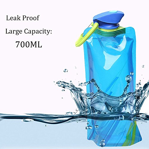 YoMaris Unisex Adult 700ML Faltbare Set von 3 mit CE, ROHS Zertifikate, Zusammenklappbare Flexible Wiederverwendbare Wasserflasche zum Wandern, Abenteuer, Reisen