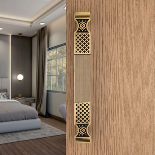 Image of COMPASS 12 inch Brass Main Door Handle | Door Handles for Main Door | Pull Handles for All The Doors of House | Office | Hotels | PH-VN (Pack of 1, Antique Finish)