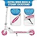 BELEEV V1 Kids Scooters for Girls, 2 Wheel Folding Kick Scooter with Light Up Wheels, 3 Adjustable Height, Lightweight Push Scooter with Kickstand for Children 3 to 12 Years Old (Pink)