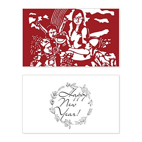 Tarjeta de felicitación con arte China Paper Cut: un regalo conmemorativo para profesores.