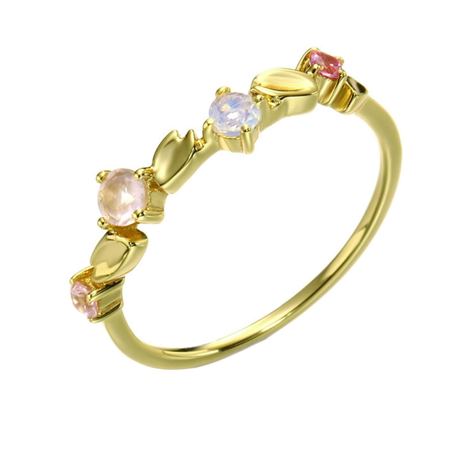 Beydodo Anillo de Boda Oro Amarillo Mujer 9 14 18Kilates con Redondo con Cristal, Anillos de Mujer de Boda Oro