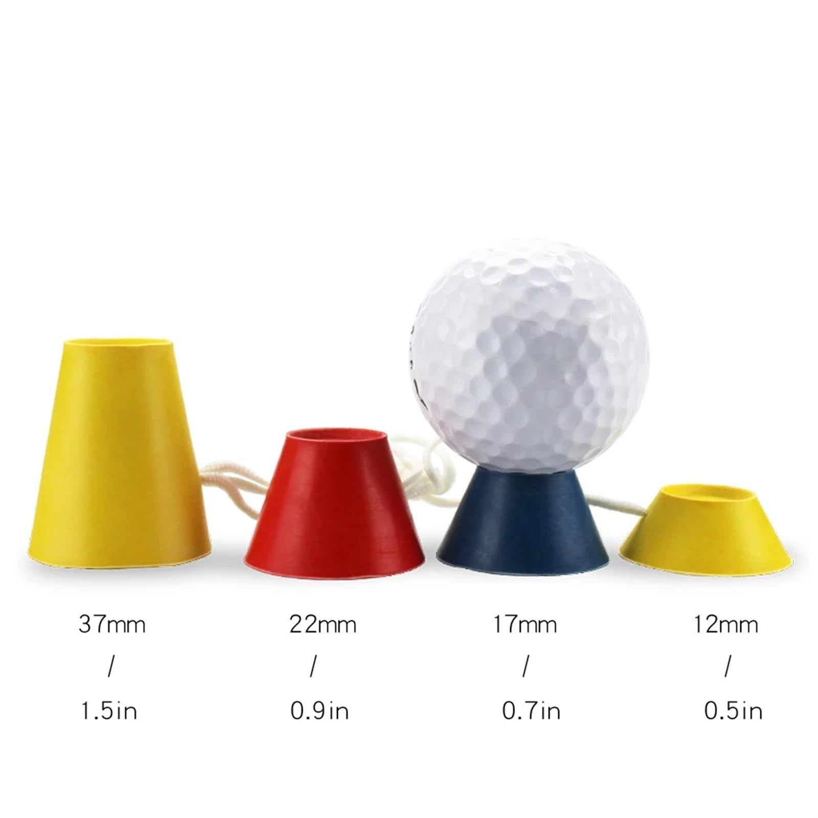 Golf Tee 4-teiliges 4-in-1-Golf-Tees in verschiedenen Höhen, Gummi-Winter-Golf-Tees, Driver, Home Range Ball, Trainings-Praxis, Outdoor-Sport-Golf-Tees FüR Einen Idealen Abschlag