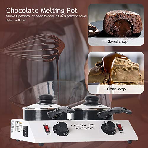 Chocolate Tempering Melting Machine, 110V Professional Chocolate Tempering Melting Machine Adjustable Temperature (Double Pot) - Thumbnail 6