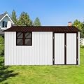 Nirvaer Spacious 10ft x 12ft Metal Garden Shed for Outdoor Storage, Durable with Window and Hinged Door