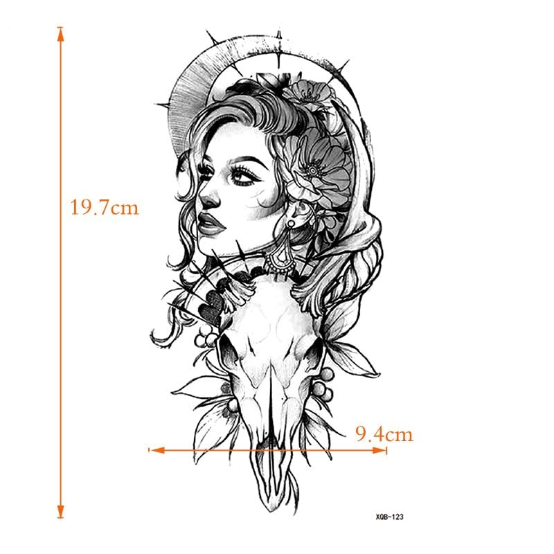 Miniatura 3 de Belleza Impermeable Tatuajes Temporales Hombres Tatuaje Cuerpo Arte Tatuajes Cráneo Mujer Temporales Henna Tatuaje Mangas Tatoo Pegatina