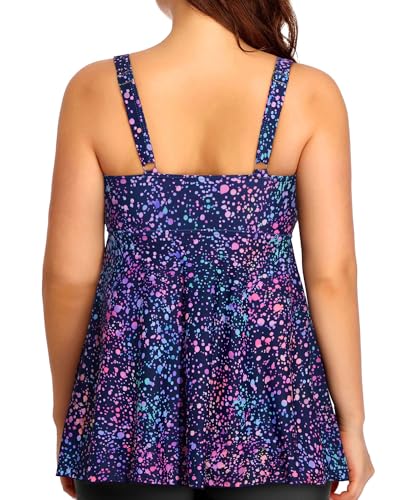 Plus Size Tankini Tops for Women Only - Flowy Bathing Suits Tops Modest Swimsuit No Bottom4
