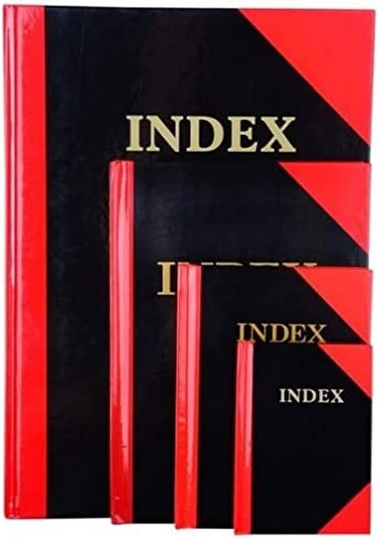 2 X Cumberland A5 A-Z Index Notebook Black & Red Hard Cover 100P Feint Ruled - Foto 4