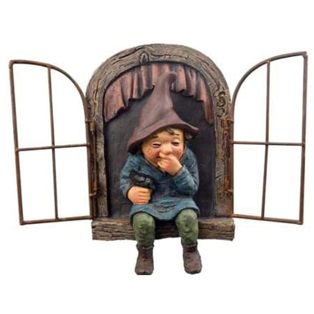 Statue De Petits Gnomes De Jardin Dégradé, Ornements De Cour En Résine, Micro Paysage, Figurine Miniature D'Extérieur, Décor, 1 Pièce