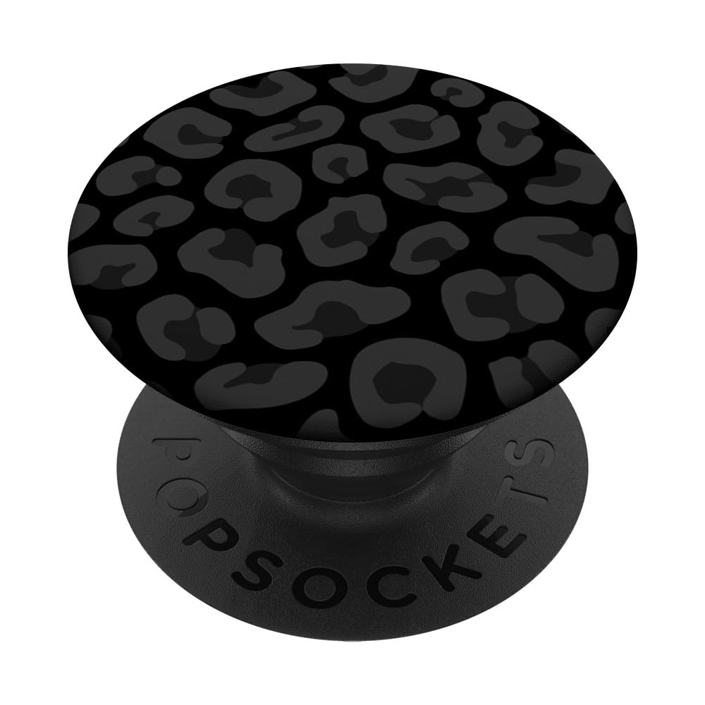 Leopard Pattern Print Cheetah Like Animal Black Gray PopSockets Adhesive PopGrip