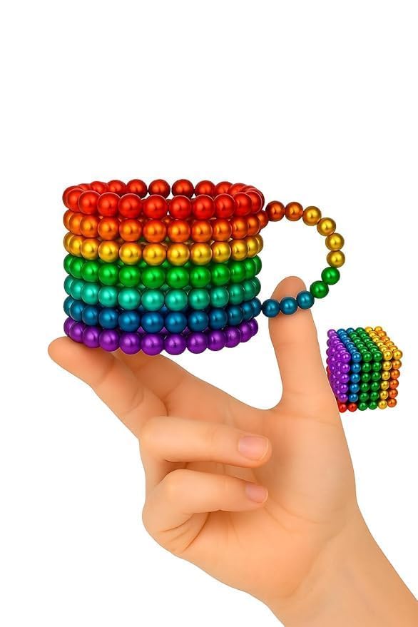 Image of Magnetic Balls New Trending 216 Pcs Ball Toys for Kids - Game Set - New Trending 6x6 Cube with 6 Colors 5mm Balls with Metal Storage Tin [1 pcs]