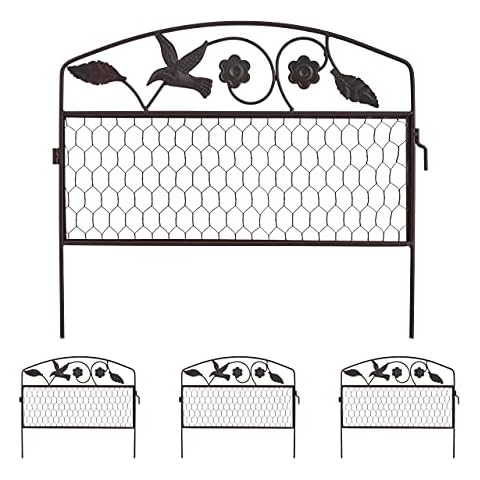 Relaxdays Decorative Garden Fence Panels Set Cover