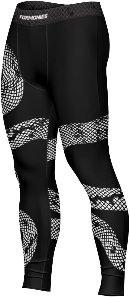 FORMONIES Snake Men’s BJJ Spats – MMA Compression Pants for Jiu Jitsu Grappling Cross Training & Combat Sports