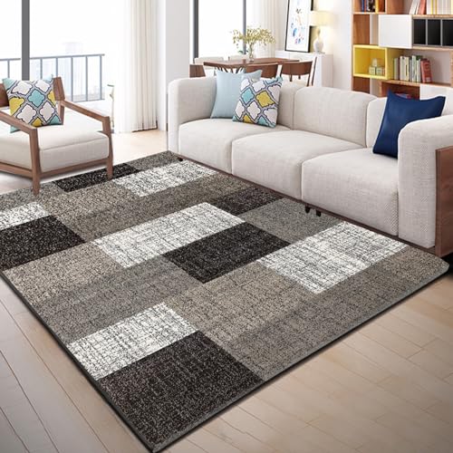 Tapis moderne à poils courts géométrique 0,9x1,5m lavable
