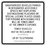 STOPSignAndMore - Official R100B California Disabled Parking Tow-Away Signs - 24x24