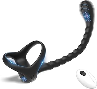 Vibrating Cock Ring Prostate Massager - 3 in 1 Male Vibrator with 10 Vibrating Modes, Vibrating Butt Plug with Remote Control, Waterproof Penis Ring Vibrator Toy, Adult Anal Sex Toys for Couples Men