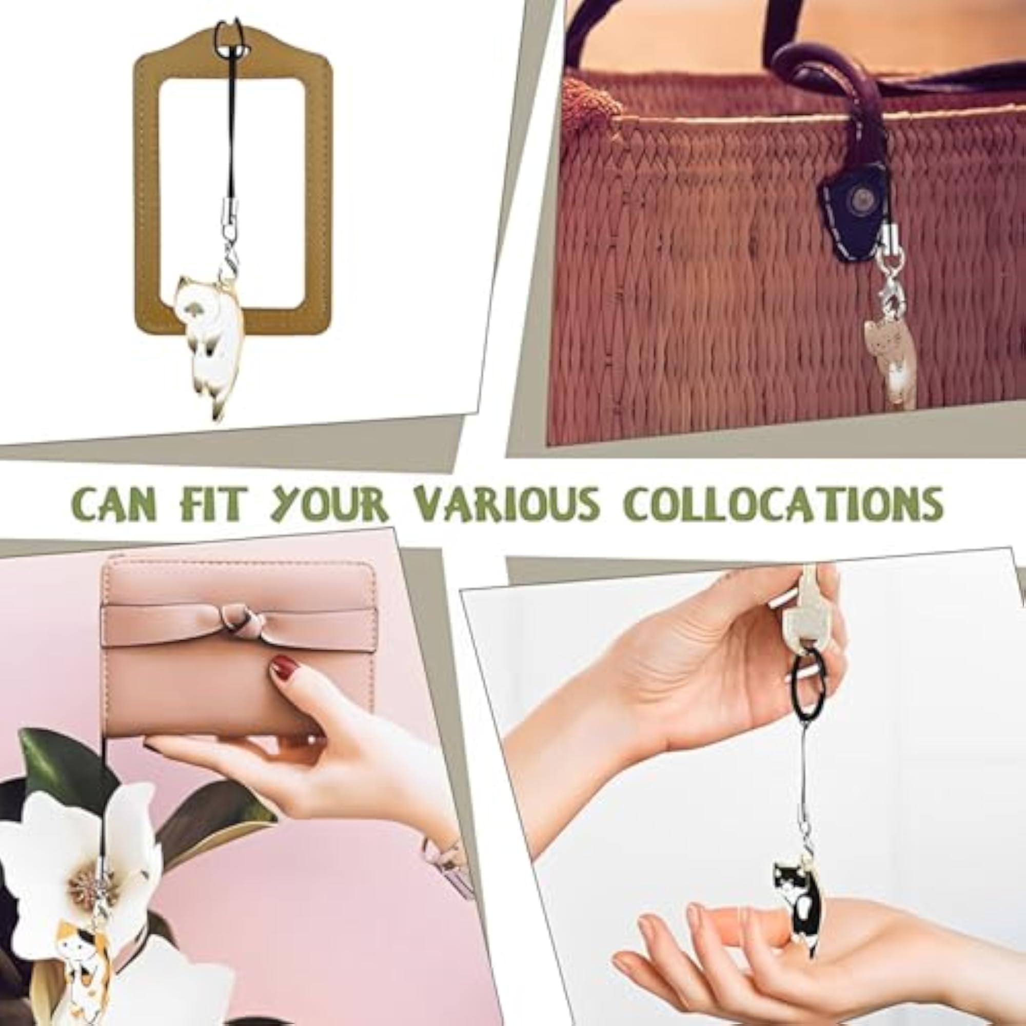 Kawaii Cat Phone Charms Set, 6 Pcs Alloy Mobile Accessories