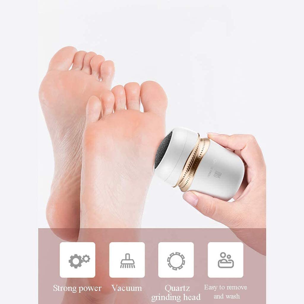 Amoladora eléctrica para pies de adsorción al vacío Potente removedor de callos para pies, Lima para pies para piel muerta Profesional, Recargable Potente removedor de piel dura para pies,A (C)