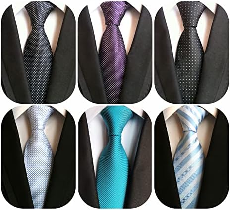 WeiShang Lot 6 PCS Classic Men's Silk Tie Necktie Woven JACQUARD Neck Ties