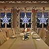 Rossesay 24 Inch Large Outdoor Christmas Star Cool White and Blue LED Outdoor Star Light up 8 Modes Lights Jumbo Xmas with Adapter for Christmas Party Patio Porch Home Decoration