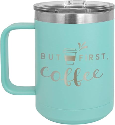 Taza de café de 15 onzas con tapa abatible | Taza de café de viaje aislado | Ideas de regalo de cumpleaños o Navidad de mujeres o hombres | Compare