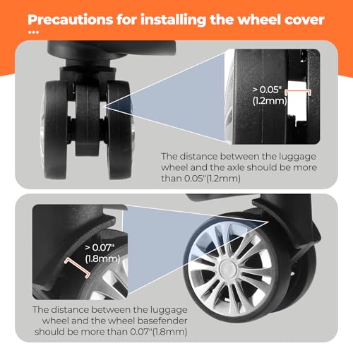 Image of 8Pcs Upgrade Luggage Wheel Covers,Essential Travel Accessories, Orange, Soft, Silent. Protect Luggage Wheels