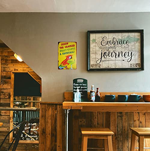 Erlood Screw The Cracker Polly Wants A Cocktail Metal Vintage Tin Sign Wall Decor 12 X 8 #TOP1