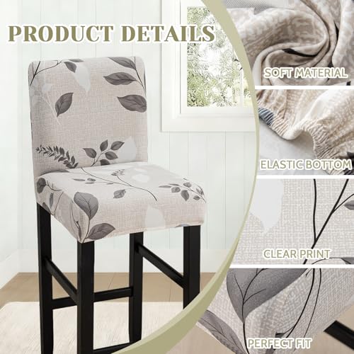 Image of Bar Stool Covers Counter Chair Slipcovers Set of 2,Color 02 | Stretch Barstool Seat Covers,Washable Removable Pub Tall Stool Slipcover,Bar Chair Cover for Kitchen Dining Room Cafe