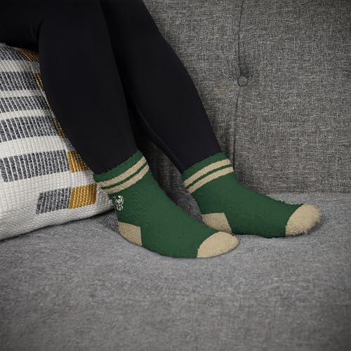 For Bare Feet NBA MILWAUKEE BUCKS Cozy Two Stripe Quarter Sock Team Color OSFM - image 2