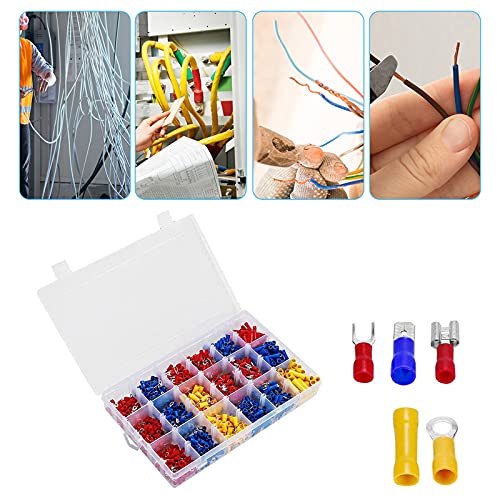 Eagles 1200Pcs Assorted Crimp Terminals, Wire Connectors, Mixed Assorted Lug Kit, Spade Ring Set For Automotive, Electrical Wirings, Led Lighting, Home Diyer(Color: Red, Blue Yellow) #TOP5