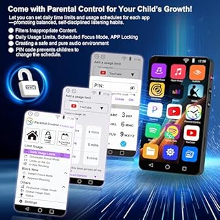 144GB MP3 Player with Bluetooth and WiFi, 4" Full Color Touch Screen MP4 Music Player with Spotify,Parental Control, YouTube,Pandora, Android Mainstrem Media MP4 Music Player for Kids up to 1TB,Black