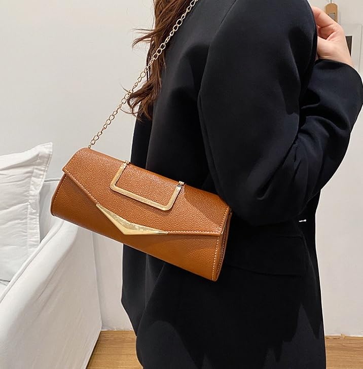 Image of Women Vegan Leather Evening Handbag Crocodile Pattern Handle Clutch Purse Cross Body Envelope Bag