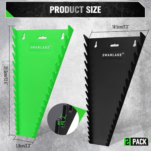 SWANLAKE GARDEN TOOLS Magnetic Wrench Organizer 2-Piece, 32-Slot Drawer Storage, SAE (1/4