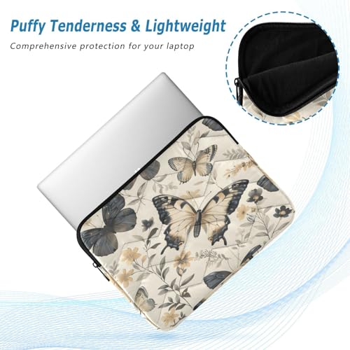 Funda para portátil 13-14 pulgadas beige con mariposas miniatura 5