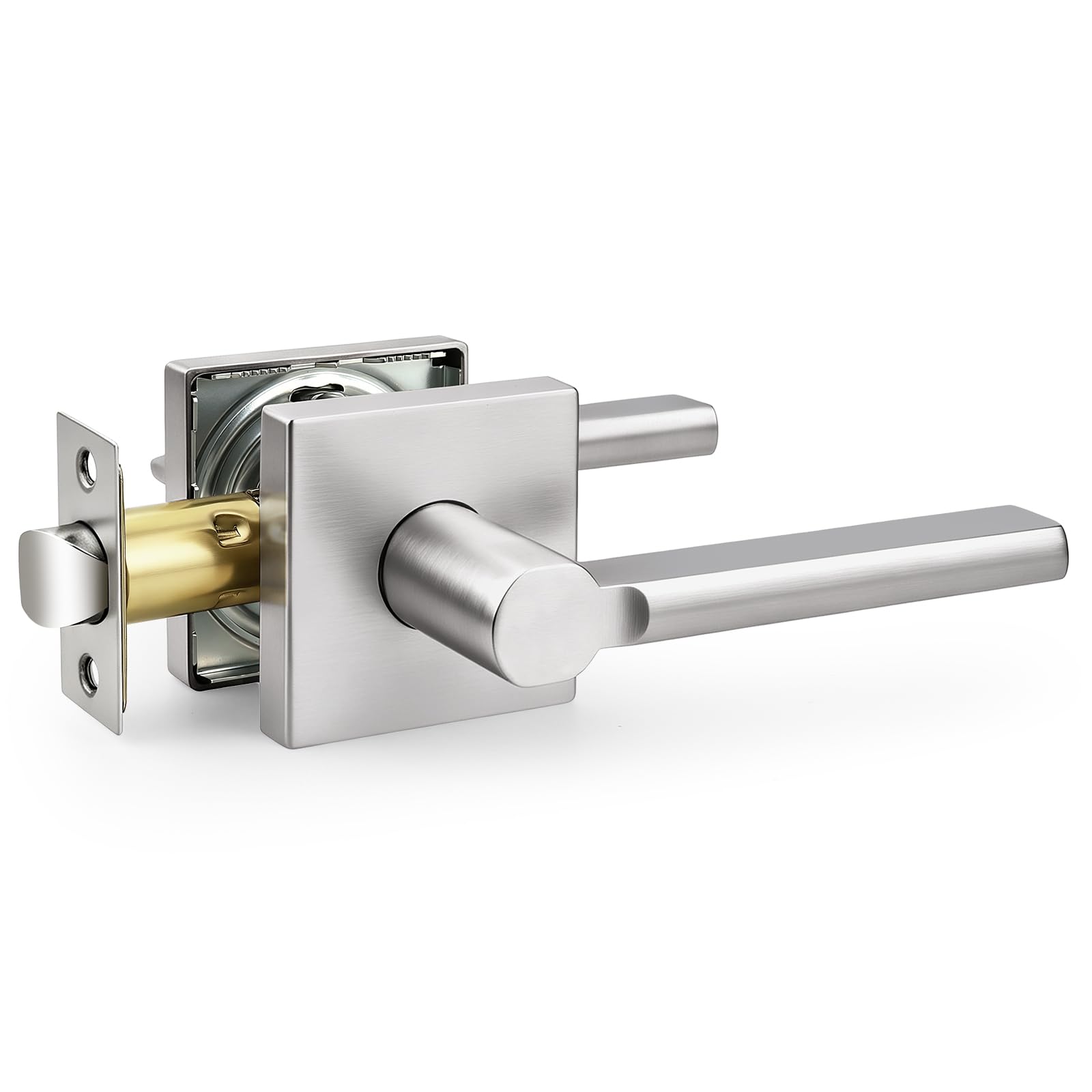 Probrico Door Handle with Lock - Brushed Nickel -28