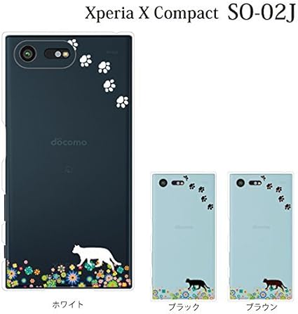 Amazon Co Jp Xperia X Compact So 02j ケース カバー お花畑を歩くかわいい猫 クリア ブラック エクスペリア エックス コンパクト カバー Xperia X Compact So02j Docomo ドコモ ハードケース So 02jカバー So 02jケース デザイン かわいい おしゃれ スマホケース