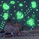 Glow in The Dark Stars for Room,Cats Glowing Wall/Ceiling Decals, Kitten Butterflies Stickers for Kids Bedroom, Clouds Bees Luminous Wall Decor for Boy and Girl Living Room