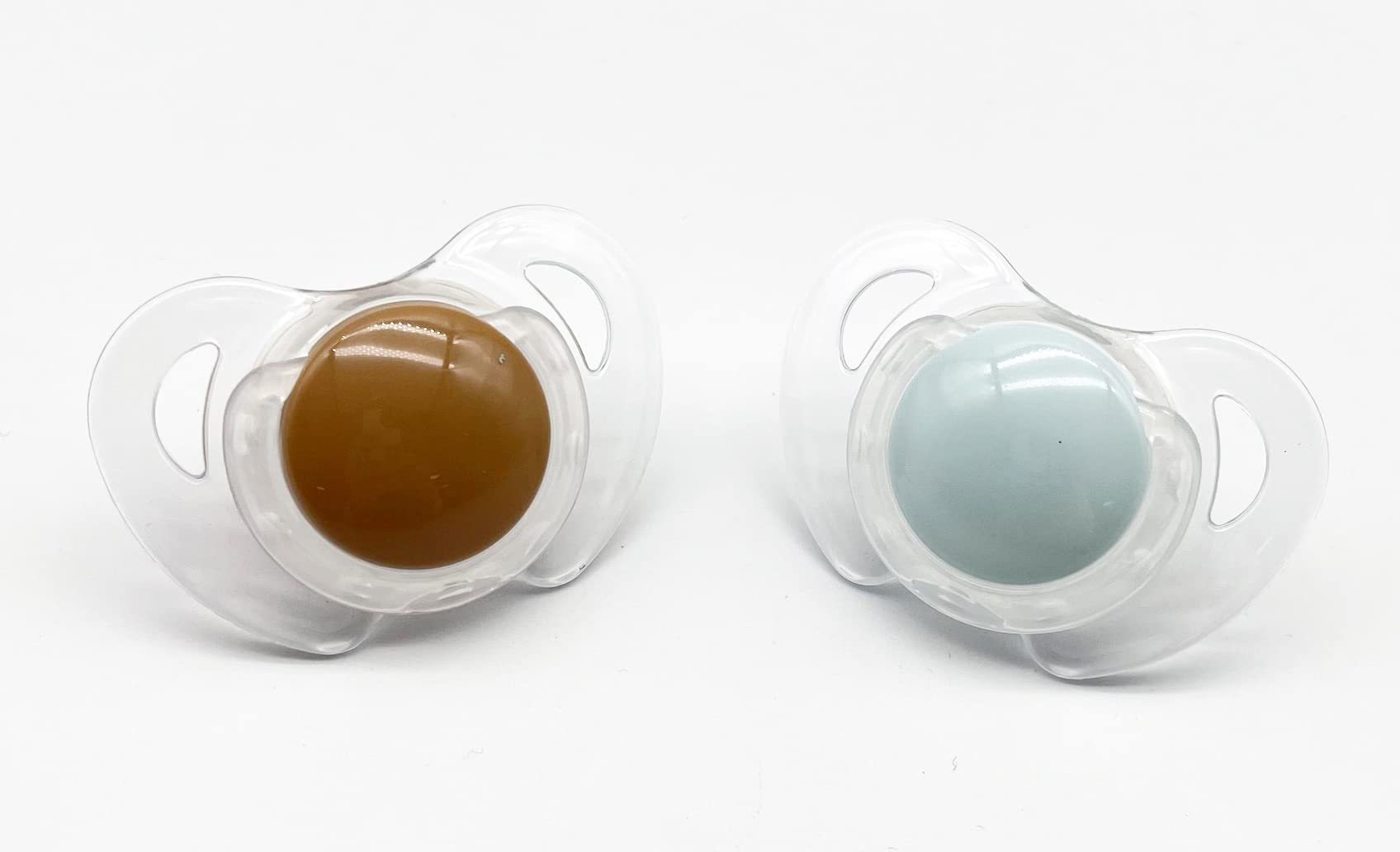 SWEETIE TRITAN ORTHODENTIC Pacifier Silicone Nipple 2PCS 6-18M (6-12 Months, Brown & Green)