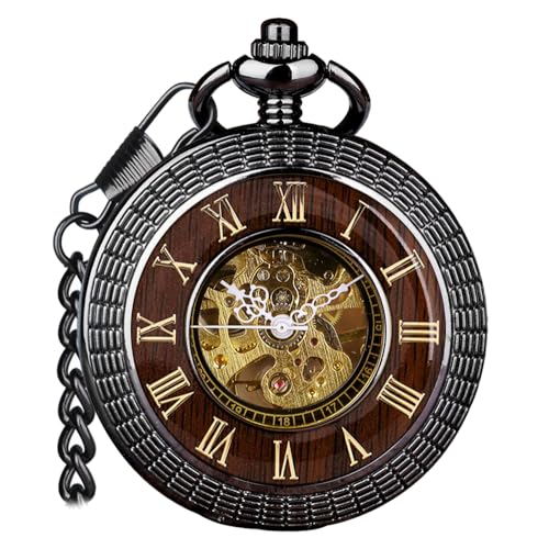 Montre à gousset mécanique homme style vintage steampunk avec boîte